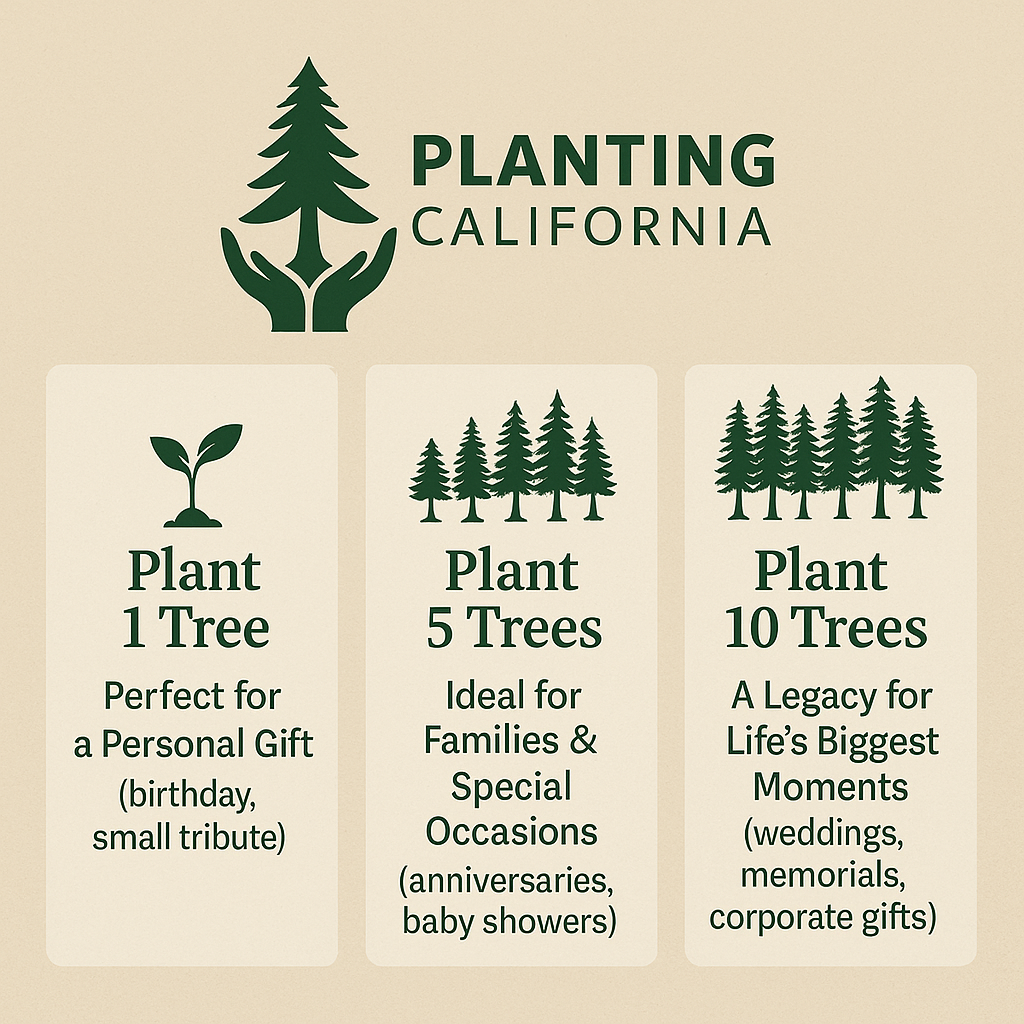 Plant a Tree in California – Gift a Living Legacy (1, 5, or 10 Trees)