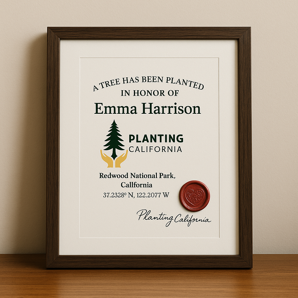 Plant a Tree in California – Gift a Living Legacy (1, 5, or 10 Trees)